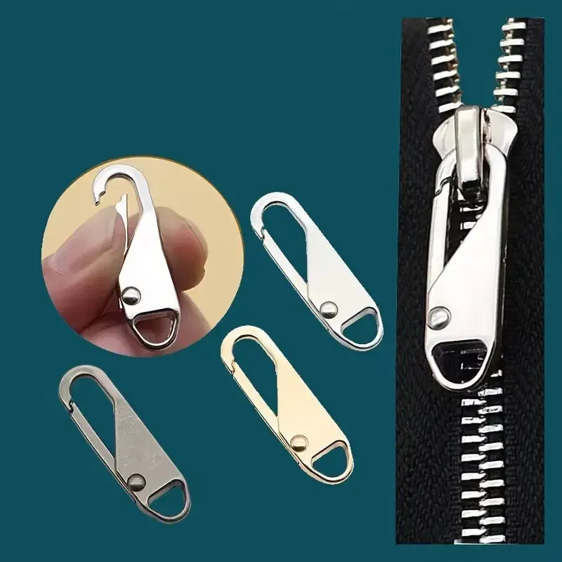 10-Piece Zipper Slider Puller Instant Zipper Repair Bag Replacement for Bad Buckle Travel Bag Suitcase Zipper Head DIY Sewing Craft