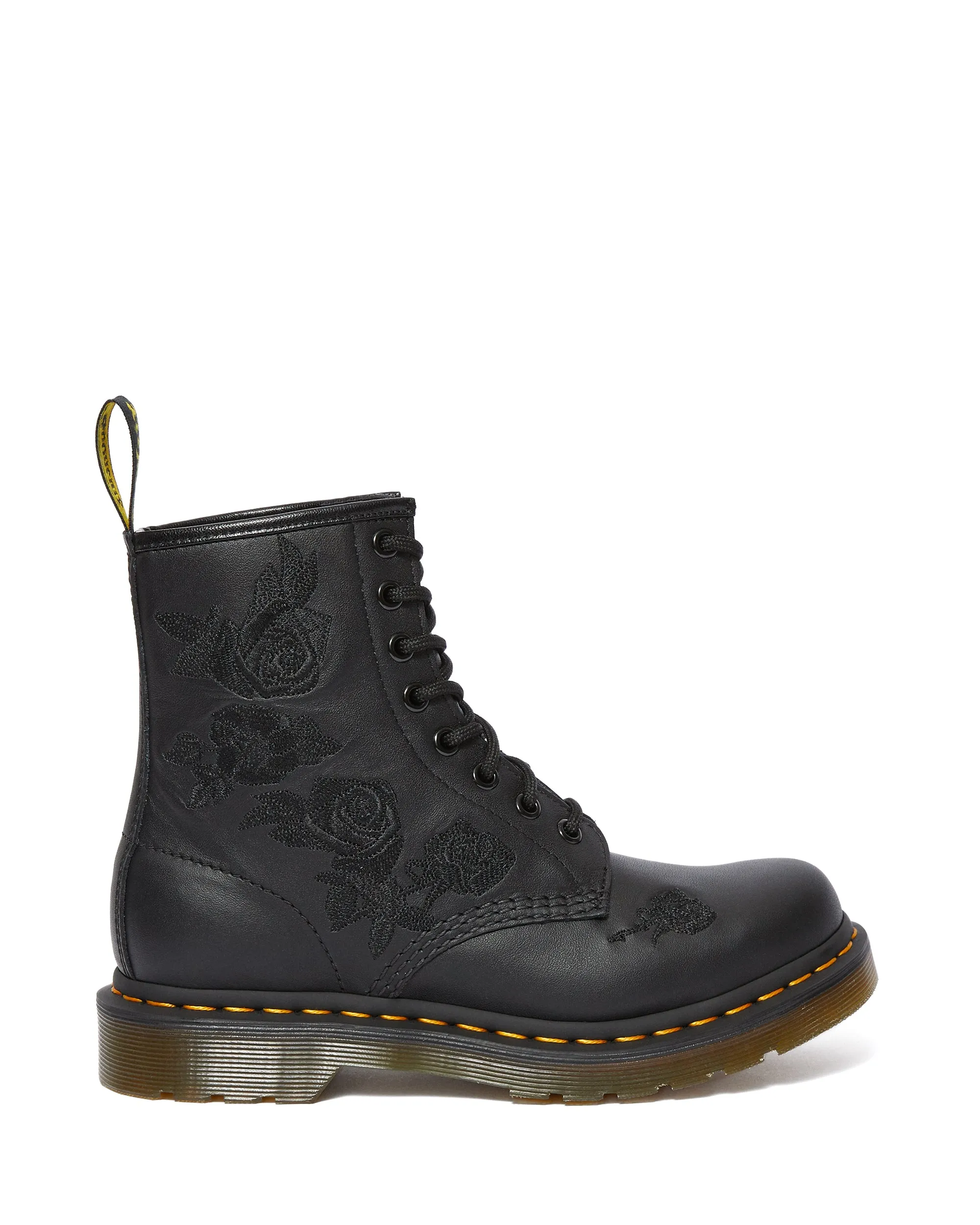 1460 Vonda Mono Floral Leather Lace Up Boots