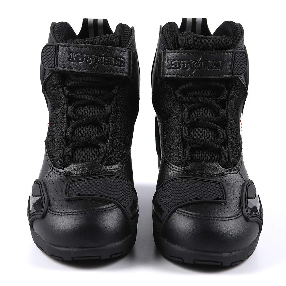 1Storm Men's Motorcycle Boots Rider Racing Black Hiking Trekking Outdoor Boots: MT015