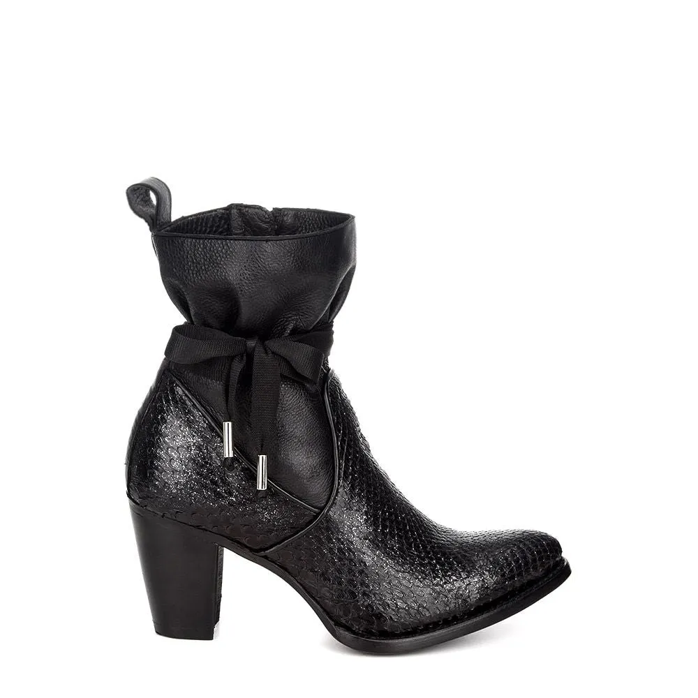 3F25PM - Cuadra black Paris Texas western python ankle boots for women