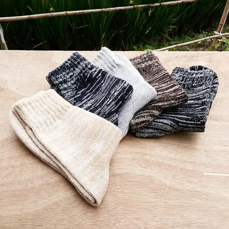 5 Pair Wool Blend Winter Socks – Warmth and Durability