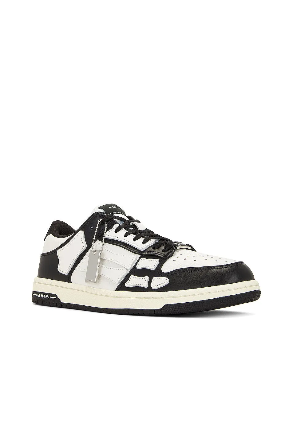 Amiri Skel Top Low Sneakers, Black & White