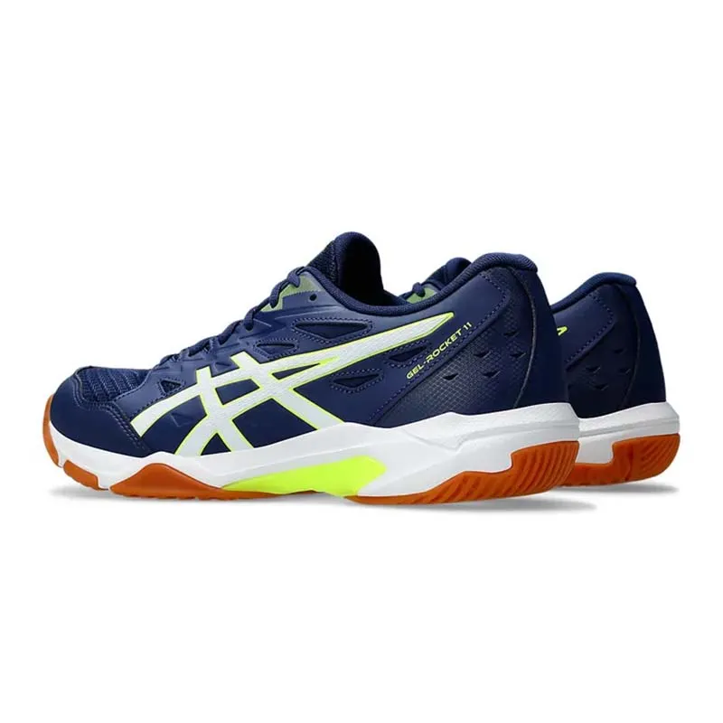 Asics Gel Rocket 11 Mens Squash Shoe Blue Expanse/Safety Yellow