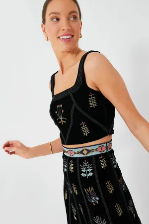 Black Cindarella Agra Embroidered Top