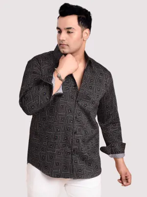 Black Maze Printed Full sleeve Men's Plus size