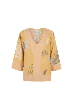 Bridget Top - Australis Print Ochre