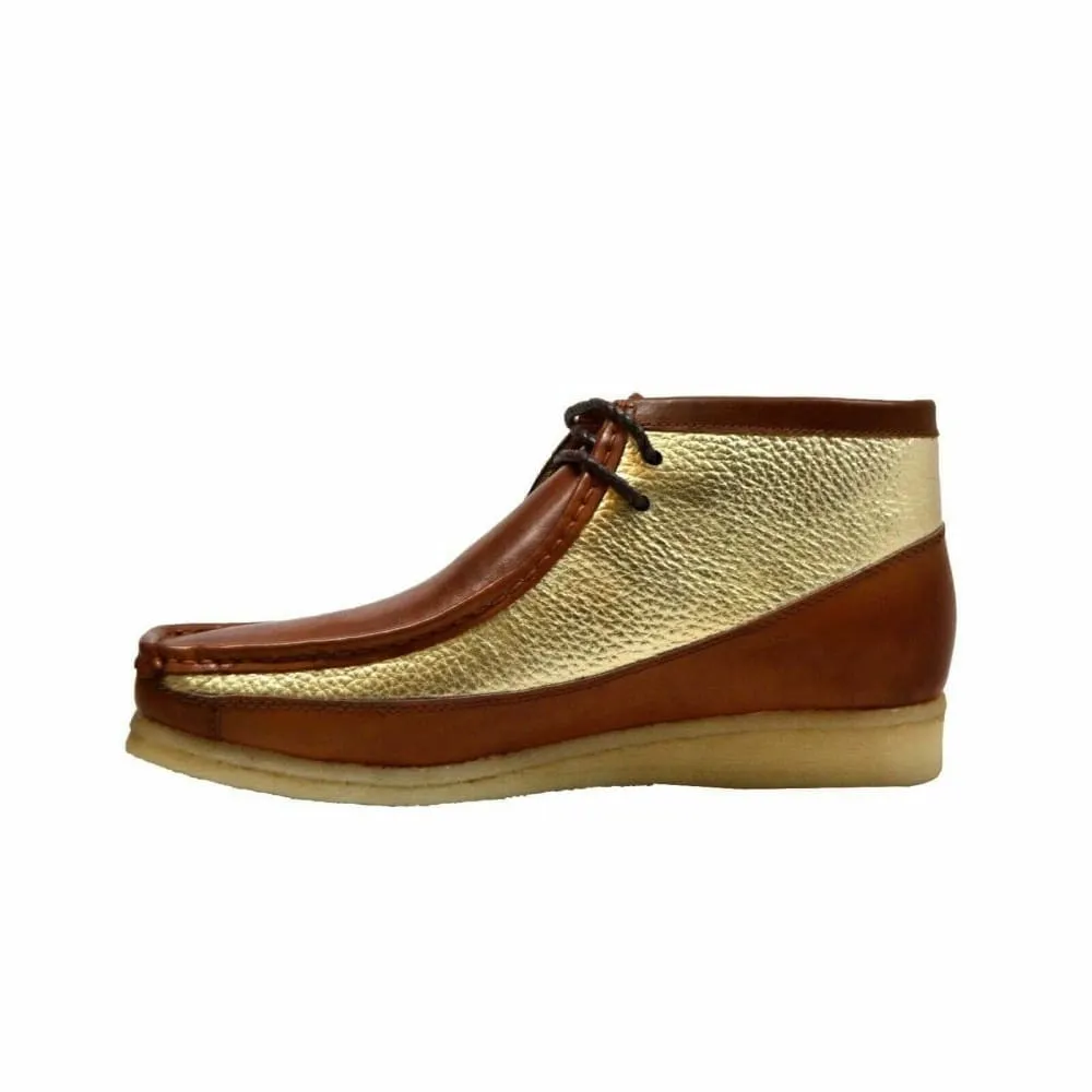 British Walkers Walker 100 Wallabee Boots Men's Cognac and Gold Leather