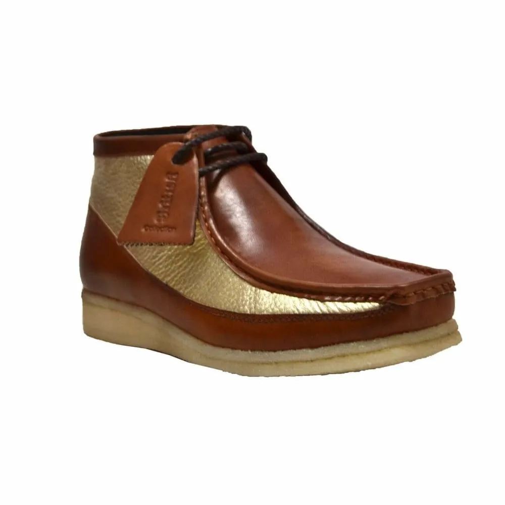 British Walkers Walker 100 Wallabee Boots Men's Cognac and Gold Leather