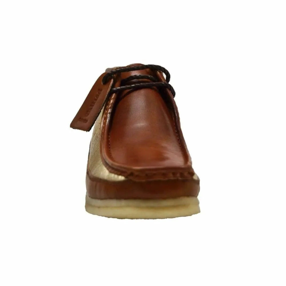 British Walkers Walker 100 Wallabee Boots Men's Cognac and Gold Leather