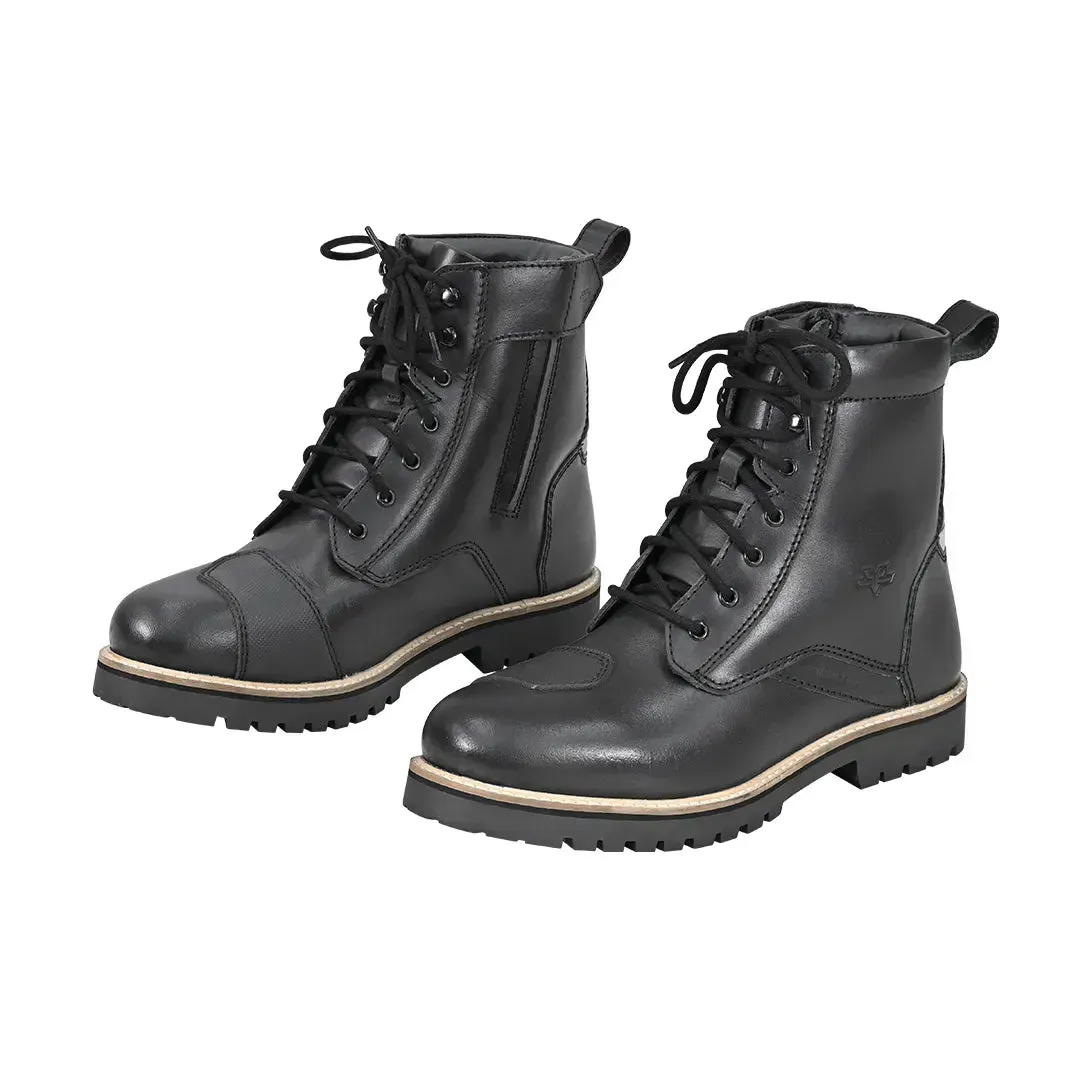 BRONSON - RETRO MOTORCYCLE RIDING BOOTS FOR MEN (BLACK)