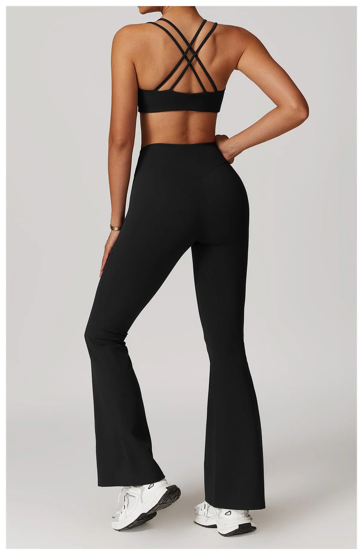 Brushed Crossback High-Waisted Yoga Flare Pants