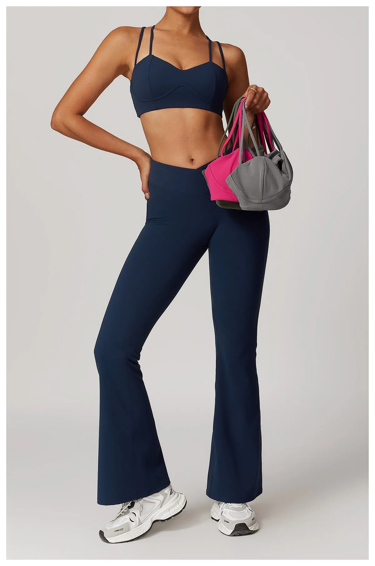 Brushed Crossback High-Waisted Yoga Flare Pants