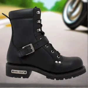 Buckle Boot - Men's 8" Ride Tecs Black Biker Boot