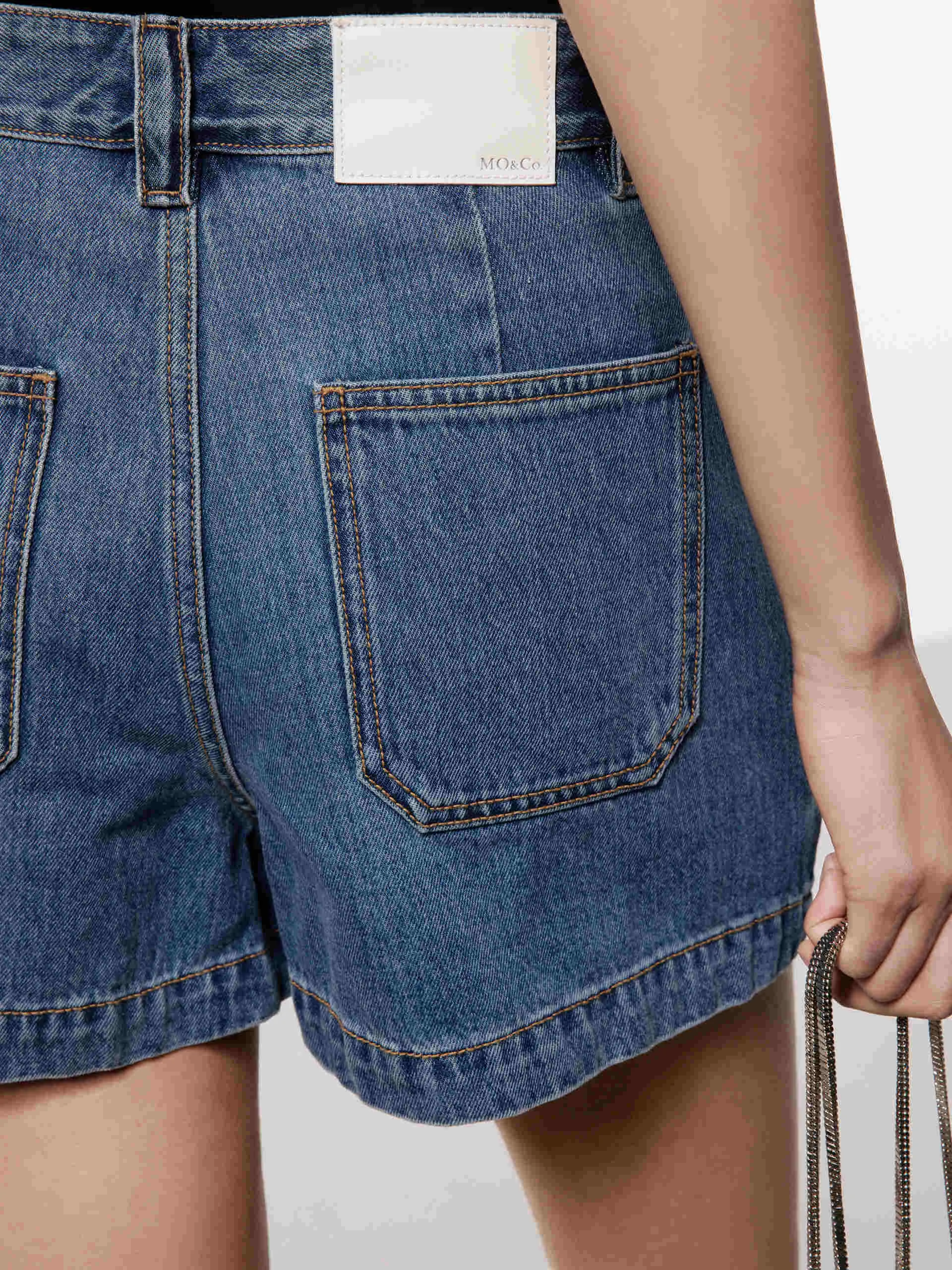 Cargo Pocket Denim Skorts