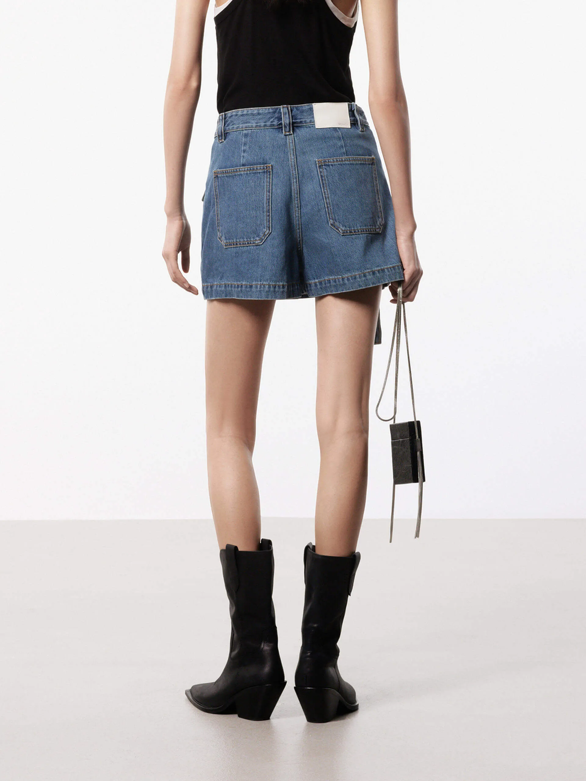 Cargo Pocket Denim Skorts