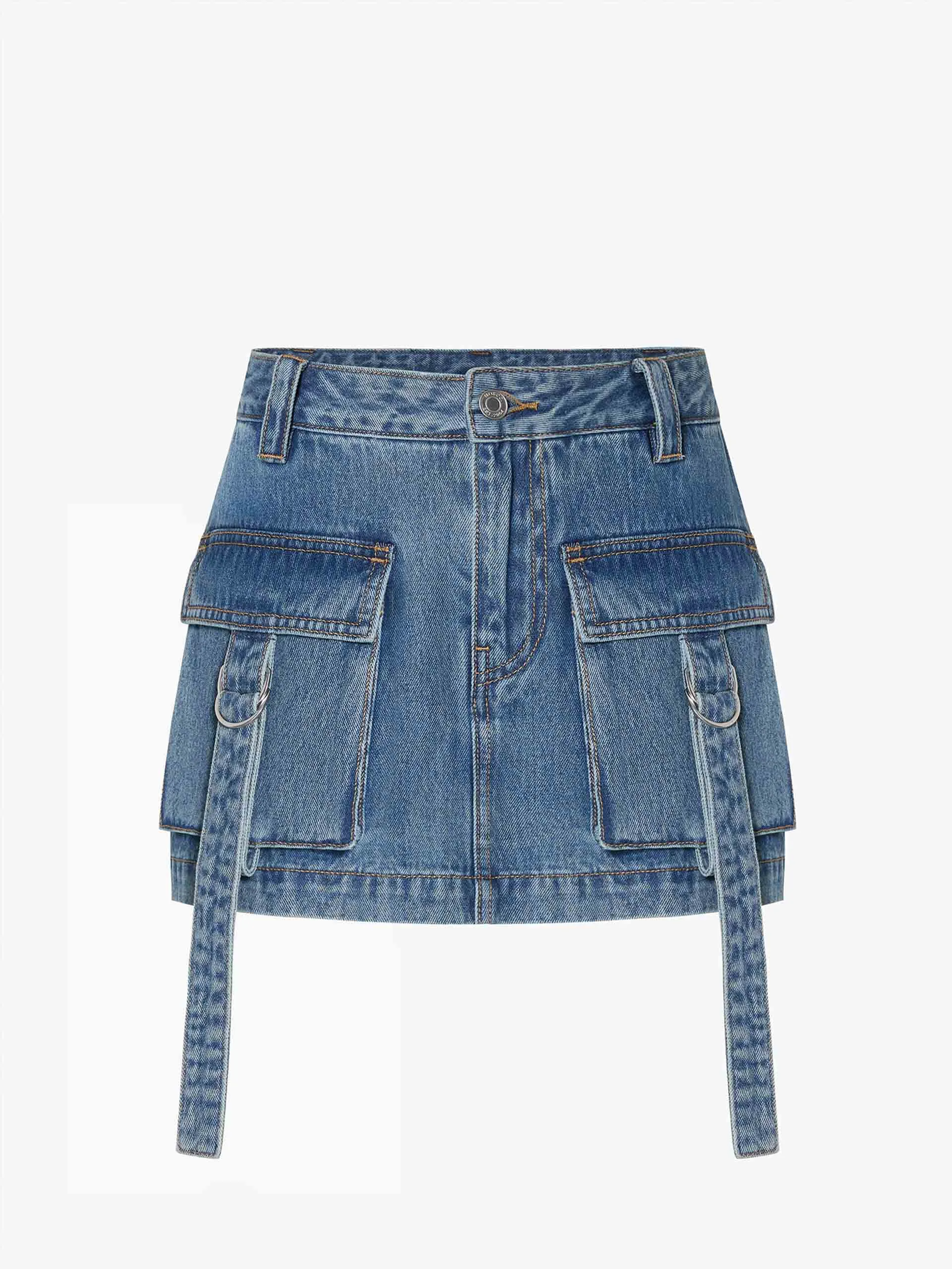 Cargo Pocket Denim Skorts