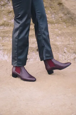 Classic Heel Boots Burgundy