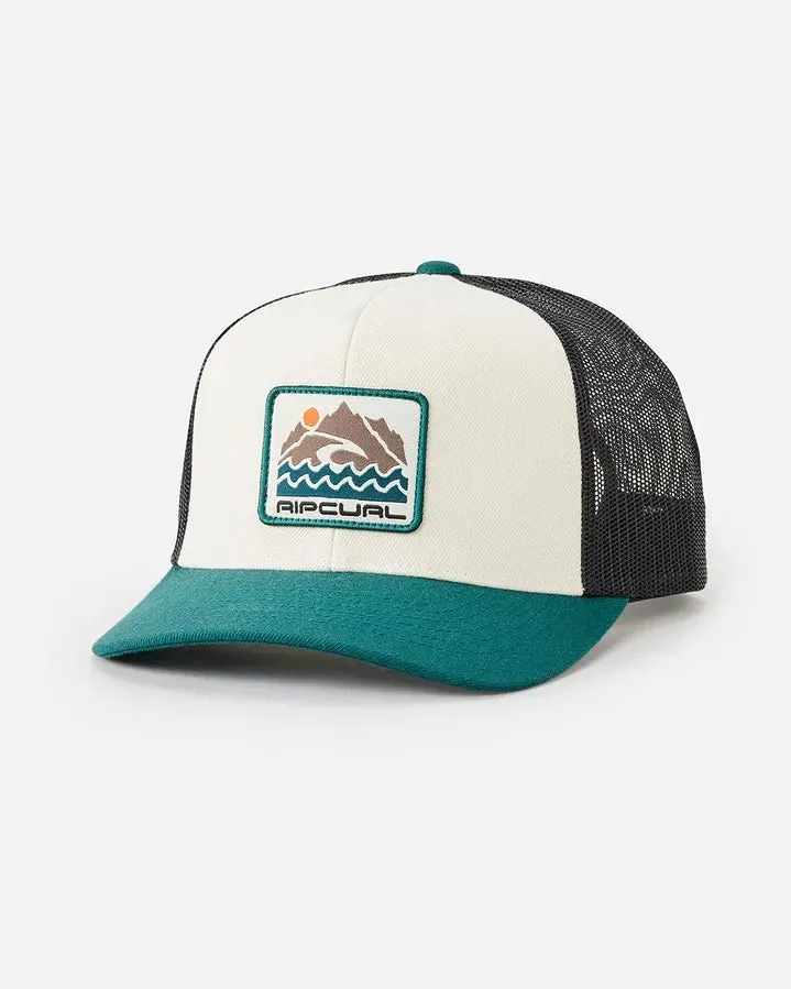 Custom Curve Trucker Cap in Trekking Green