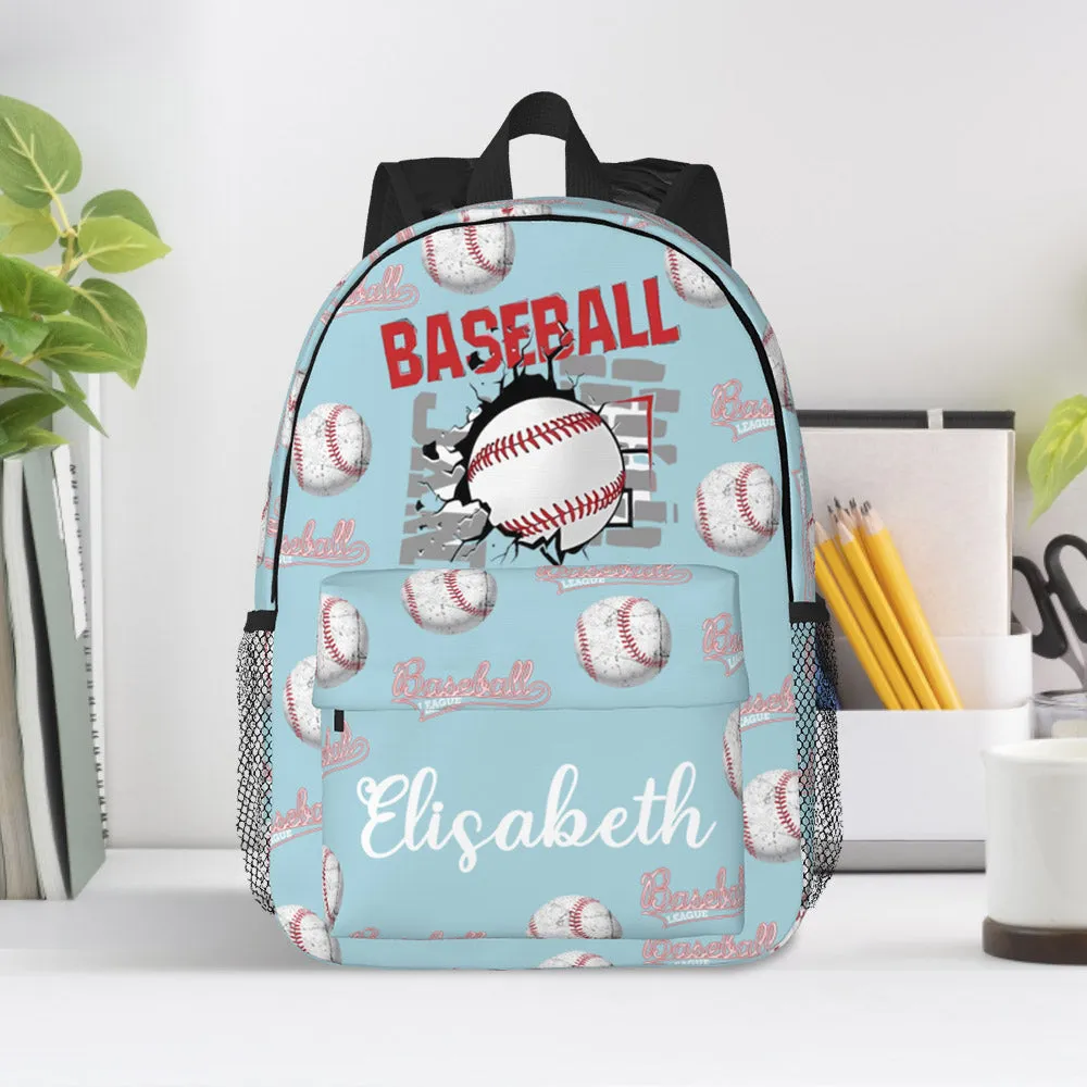 Custom Name Backpack Personalised Baseball School Bag for Kids