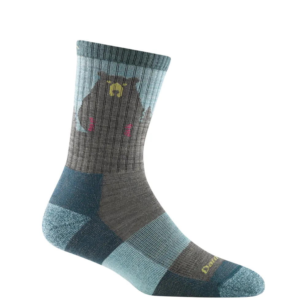 Darn Tough Women's Bear Town Micro Crew Lightweight Hiking Sock in Aqua