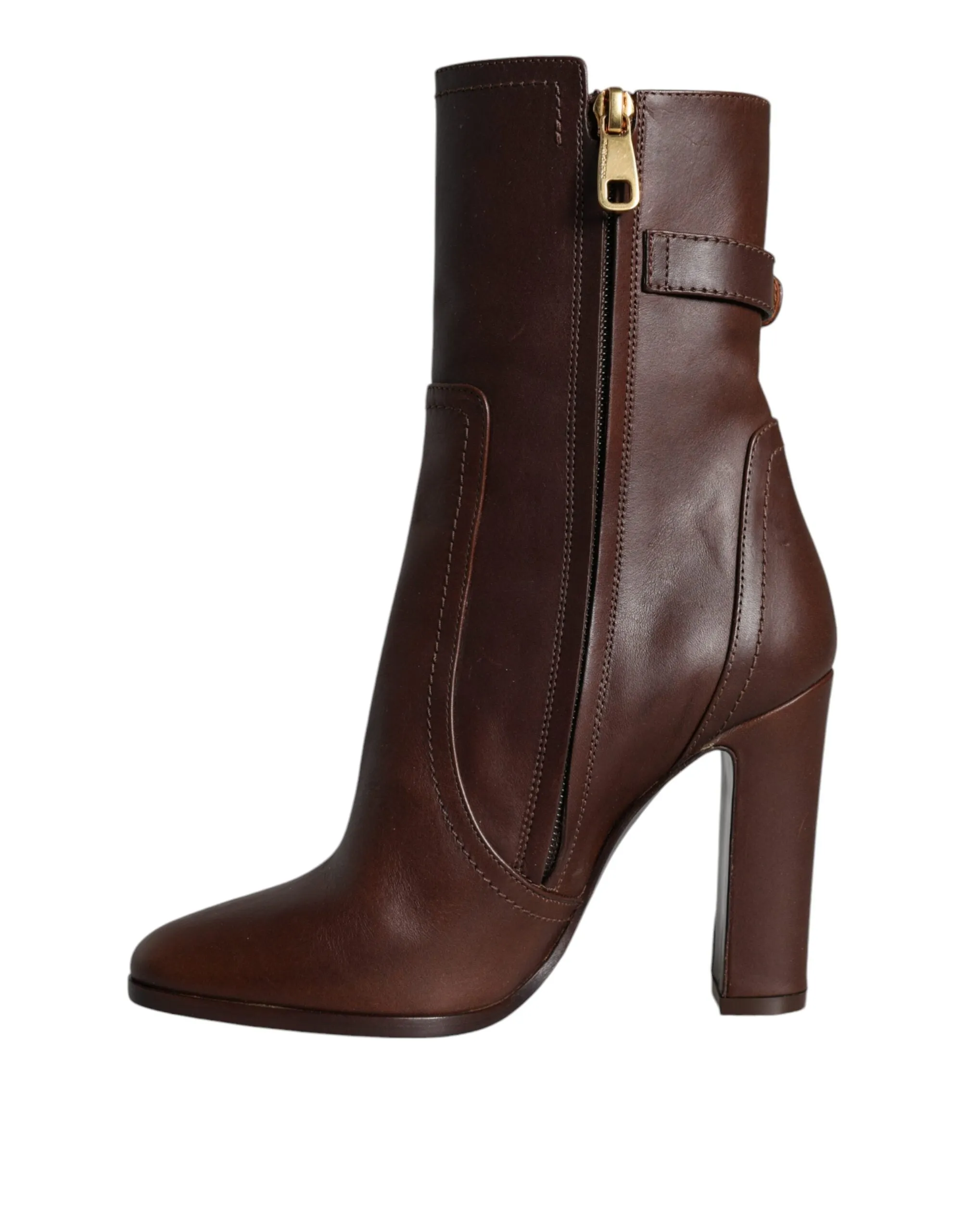 Dolce & Gabbana DG Logo Mid Calf Leather Boots