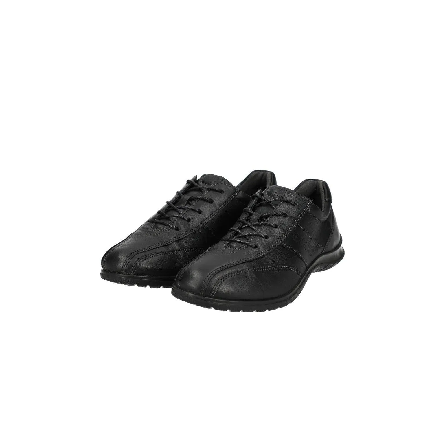 Ecco Laceup Low-Top Sneakers Leather Black Colour For Women