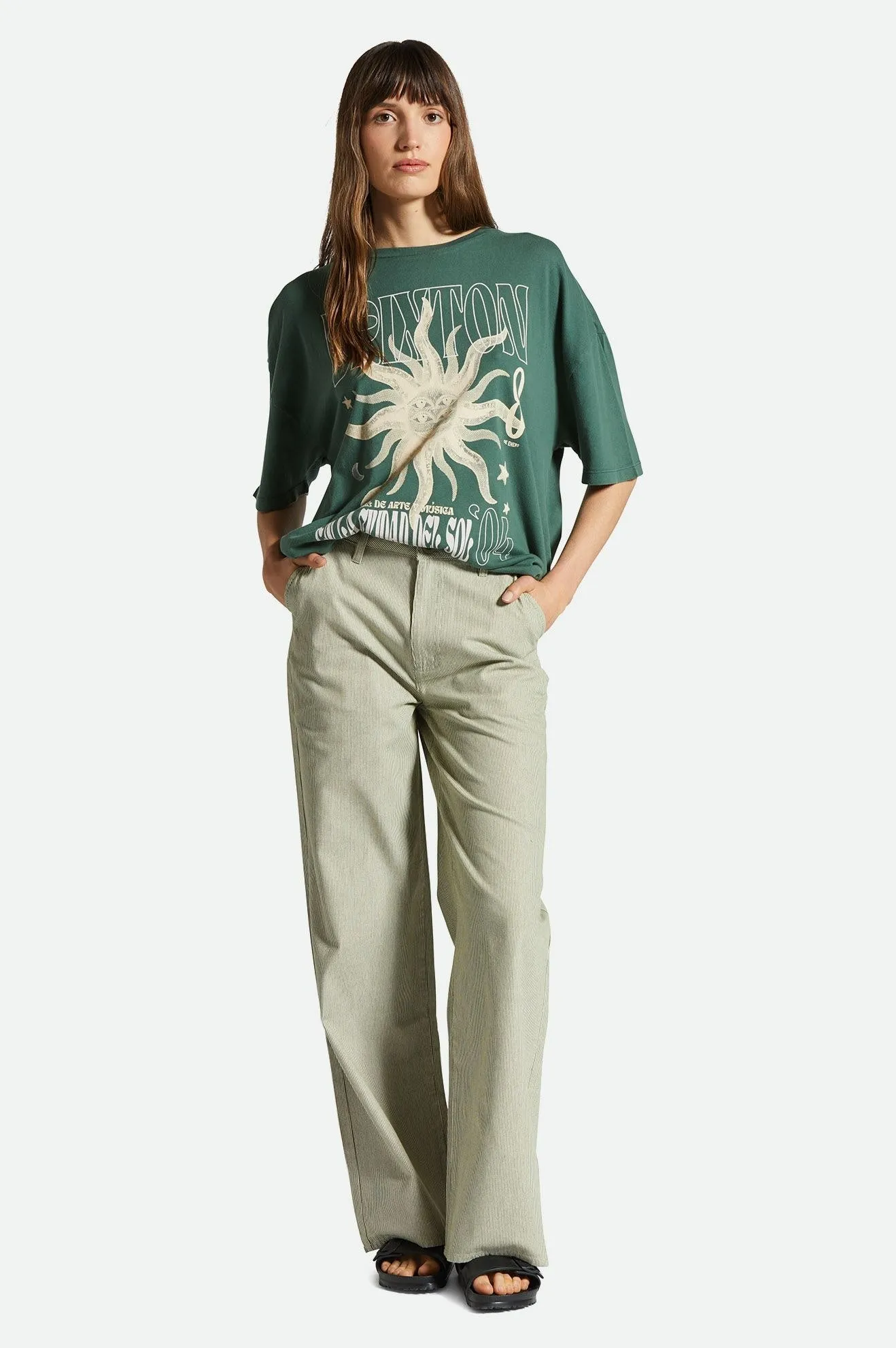 El Festival Oversized Boyfriend Tee - Trekking Green