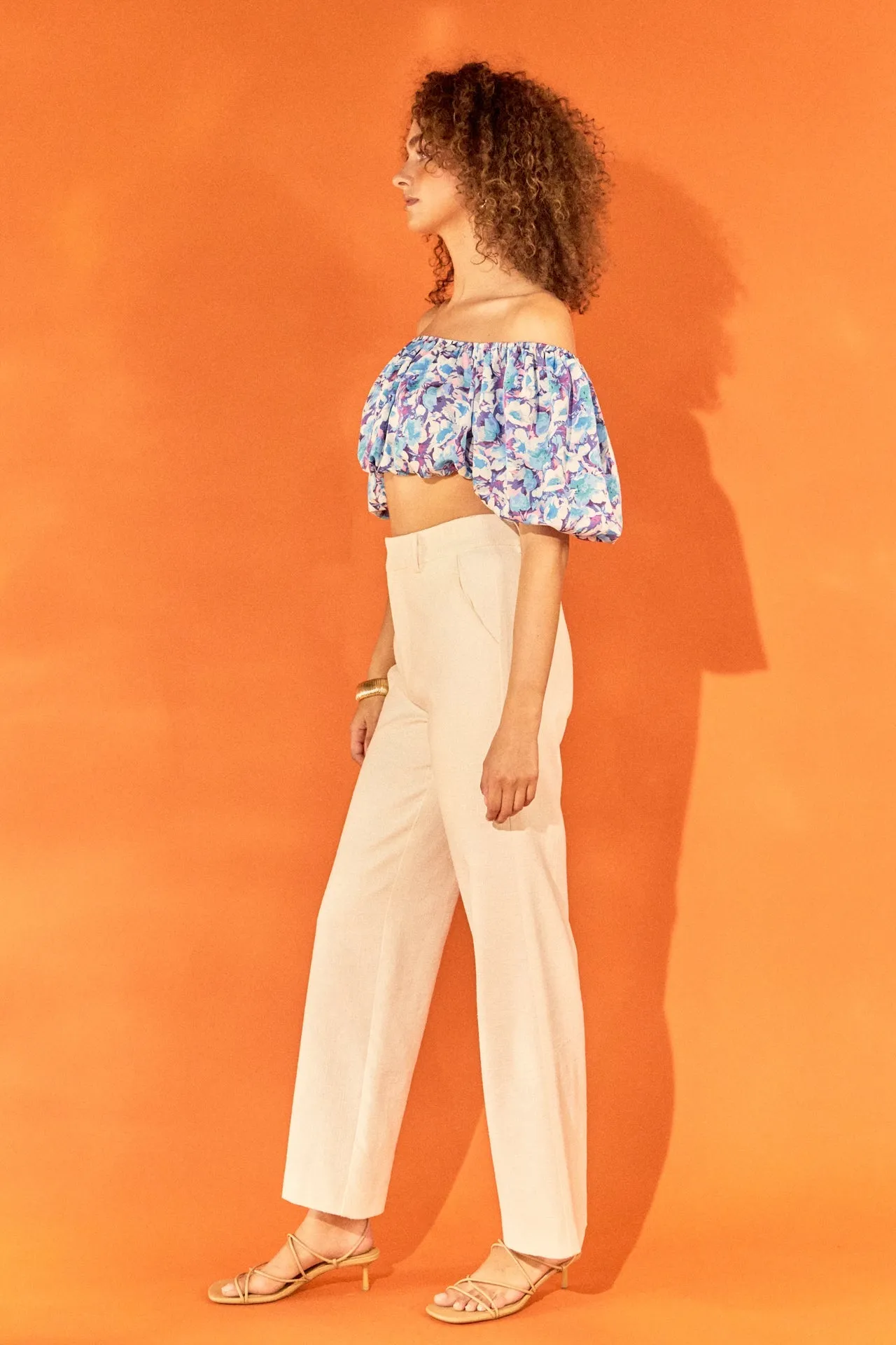 Endless Rose - Floral Satin Effect Crop Top