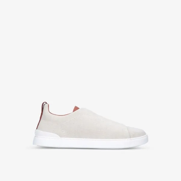 Ermenegildo Zegna Triple Stitch Low Top Sneakers, White