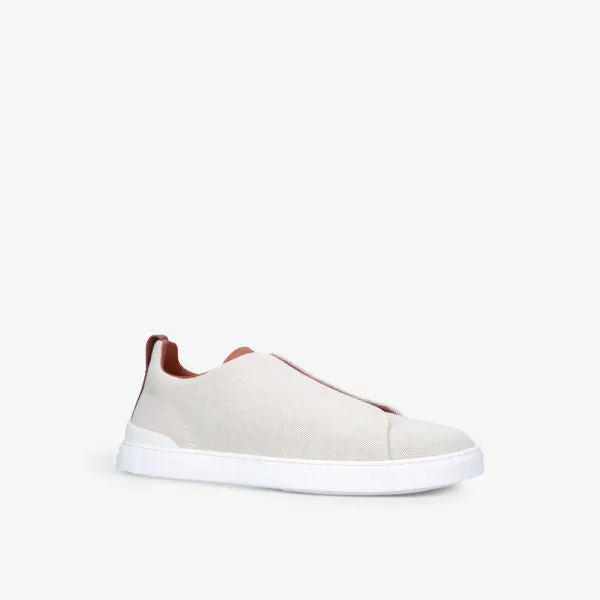 Ermenegildo Zegna Triple Stitch Low Top Sneakers, White