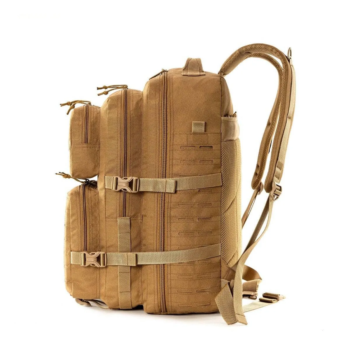 Force Plus Tactical Army Backpack with Laser-cut MOLLE - 50 Litres - Khaki