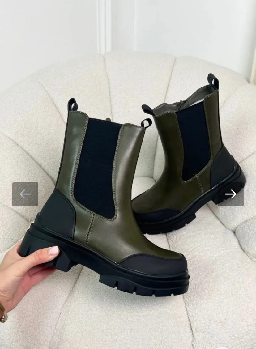 FOREVER KHAKI CHELSEA BOOTS