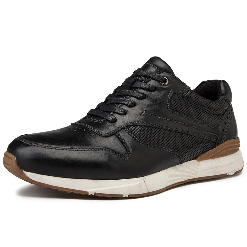 Genuine Soft Leather Classic Semi Formal Men Sneakers