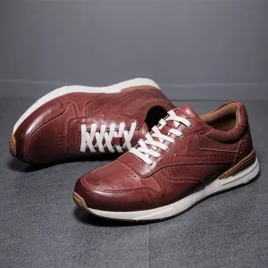 Genuine Soft Leather Classic Semi Formal Men Sneakers