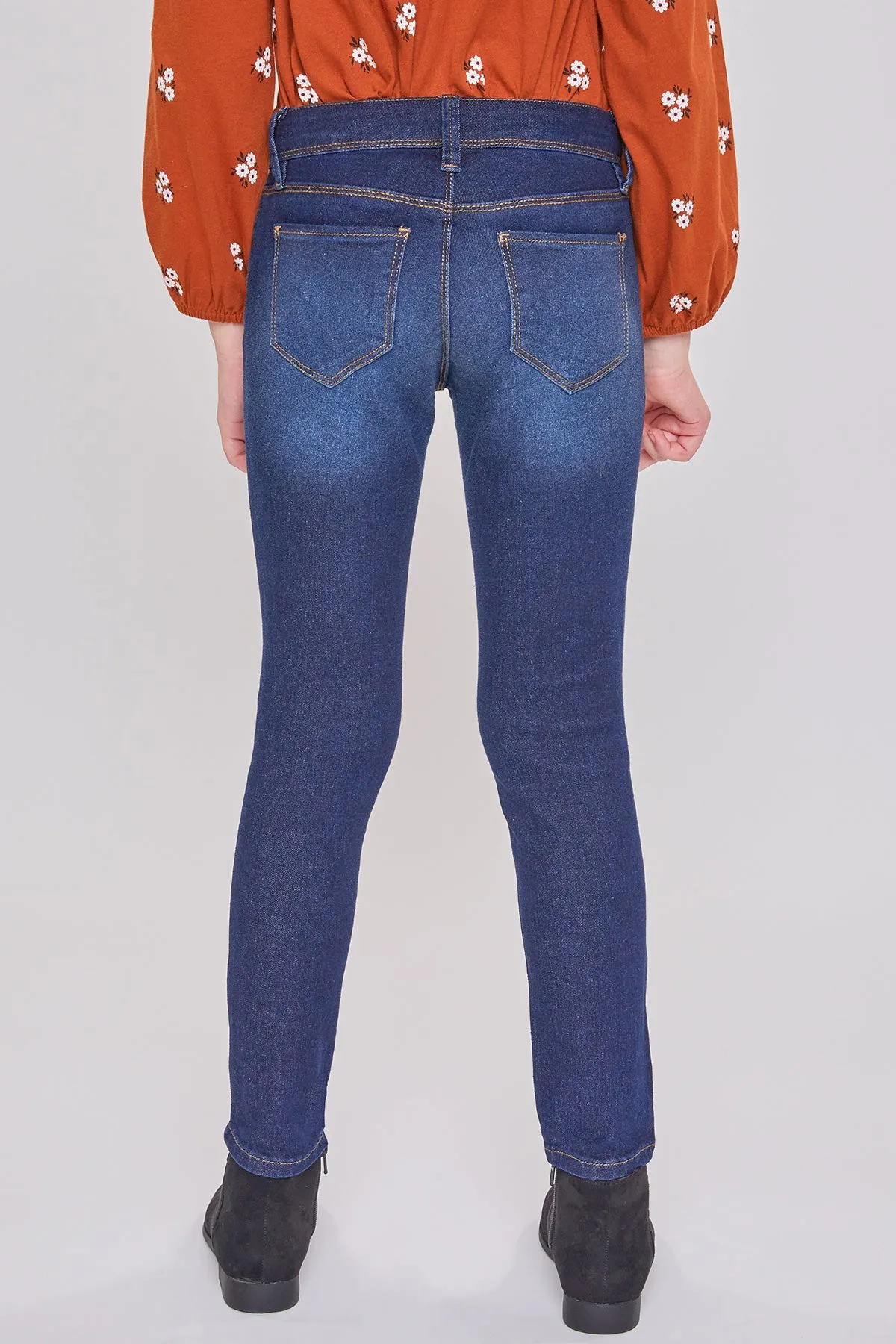 Girls Essential Skinny Jeans With Faux Front Pockets