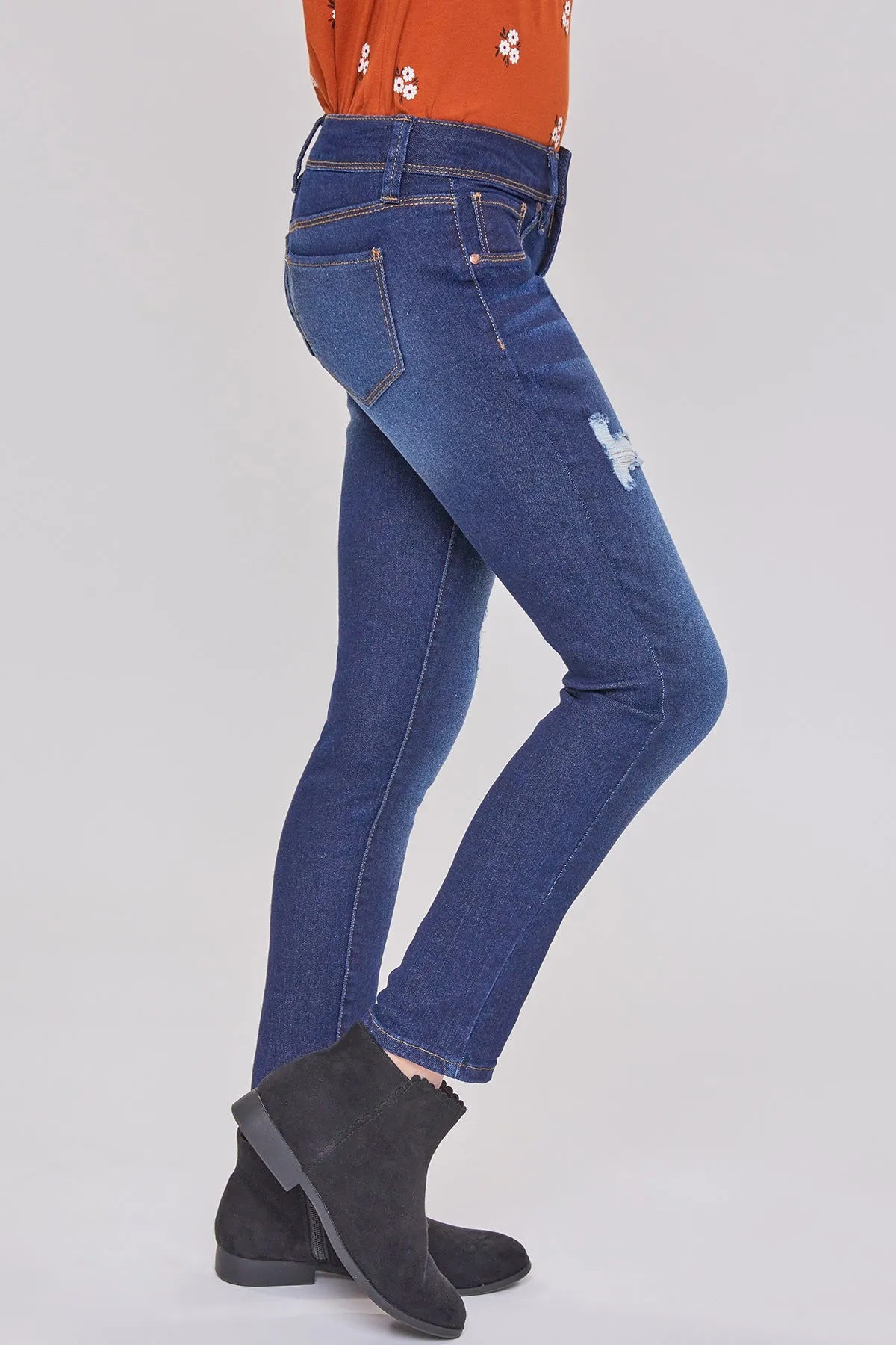 Girls Essential Skinny Jeans With Faux Front Pockets