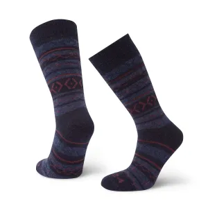 Herdwick Lambswool Walking Socks - Dark Indigo/Maroon