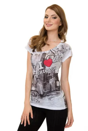 I Love Chicago V-Neck T-Shirt