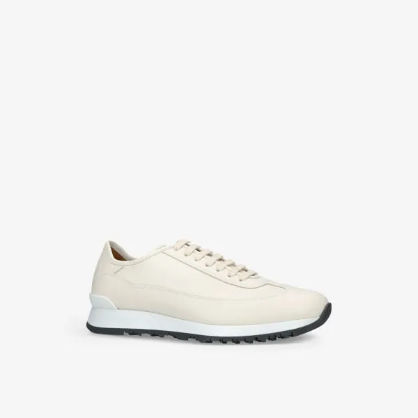 John Lobb Leather Low Top Sneakers Foundry II Bone