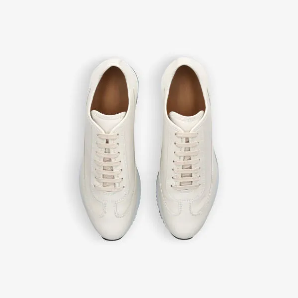 John Lobb Leather Low Top Sneakers Foundry II Bone