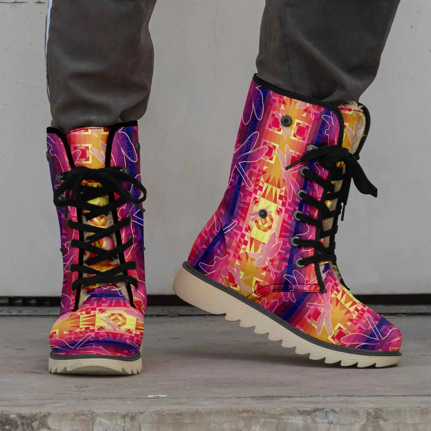 Kaleidoscope Dragonfly Polar Winter Boots