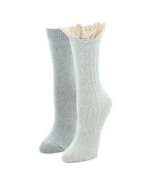 Lace & More Fashion Cotton Blend Boot Socks 2-Pack