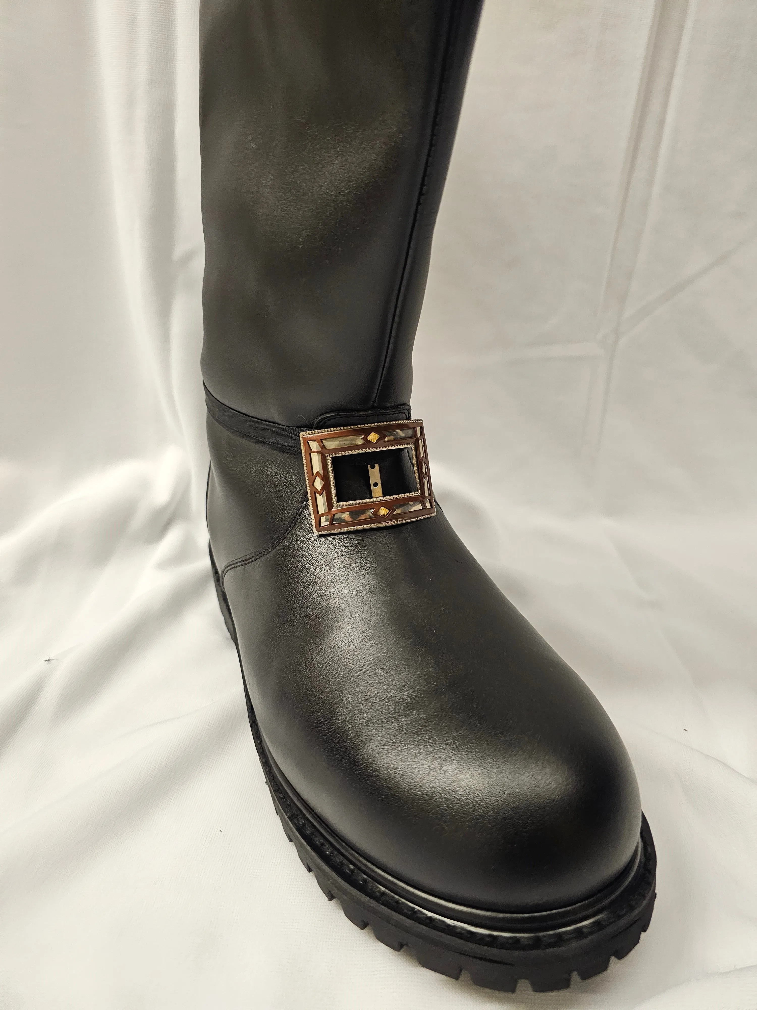 Leather Santa Boot / Professional Santa Boots / Wide Calf / Wide Width