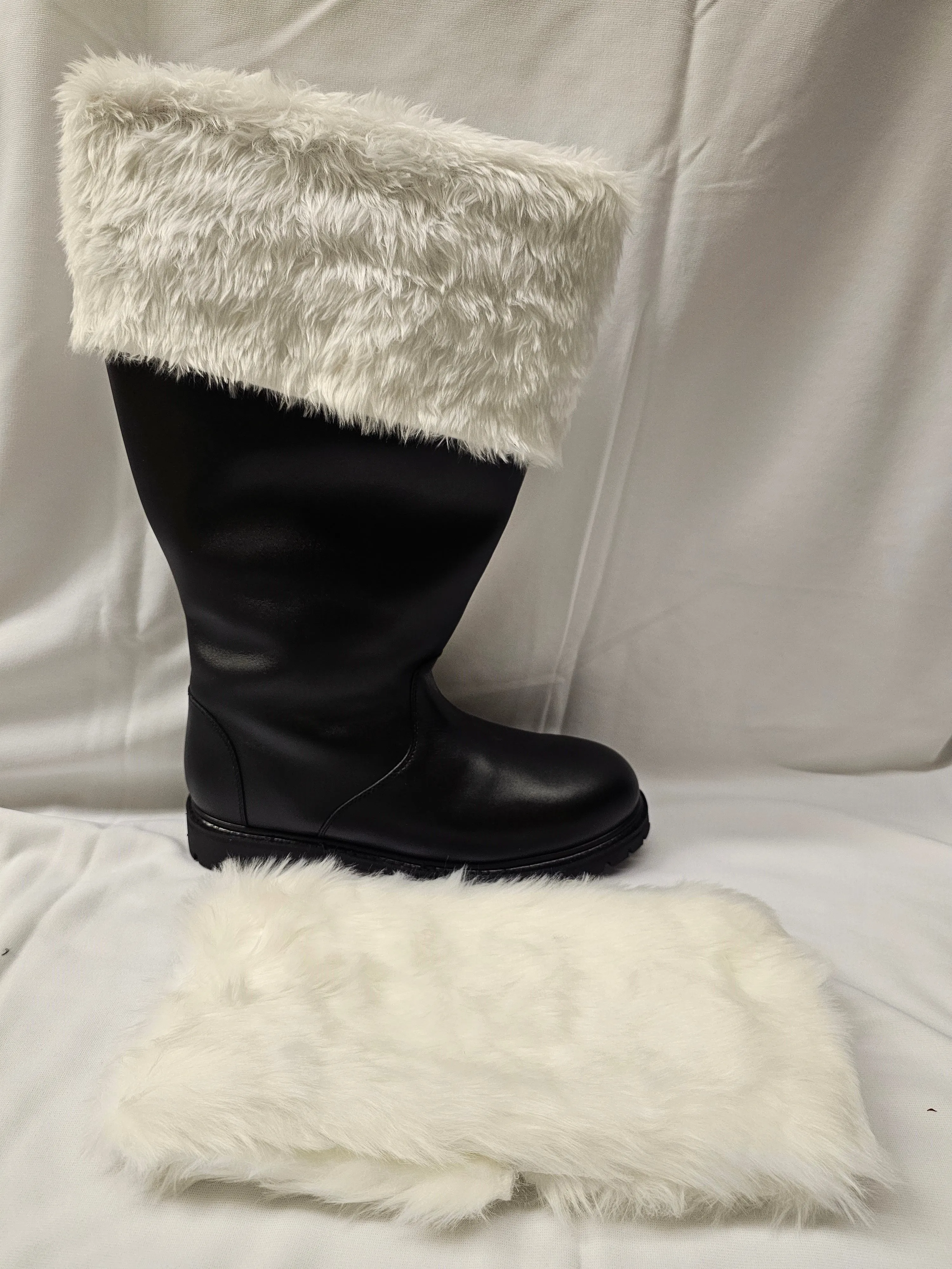 Leather Santa Boot / Professional Santa Boots / Wide Calf / Wide Width