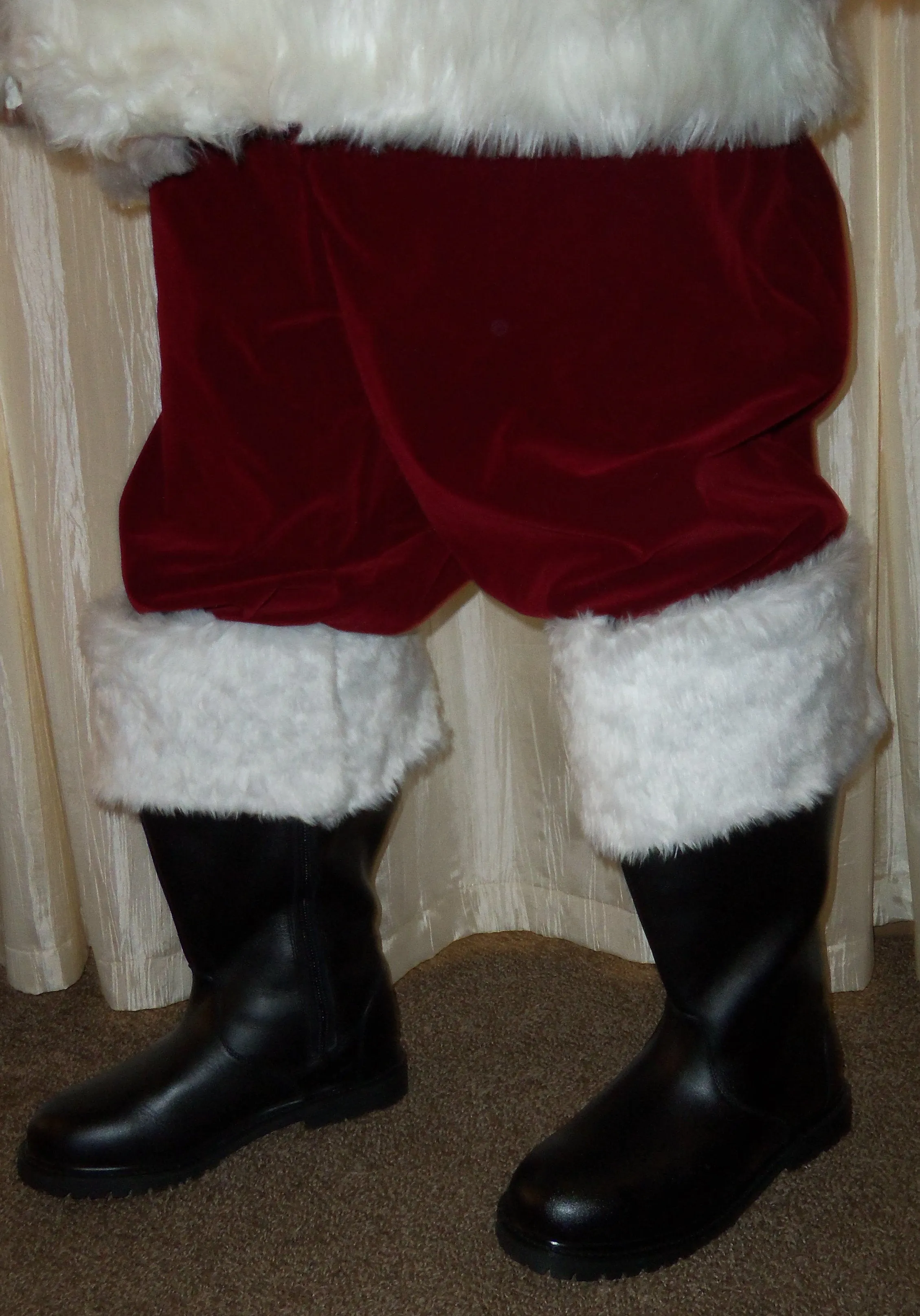 Leather Santa Boot / Professional Santa Boots / Wide Calf / Wide Width