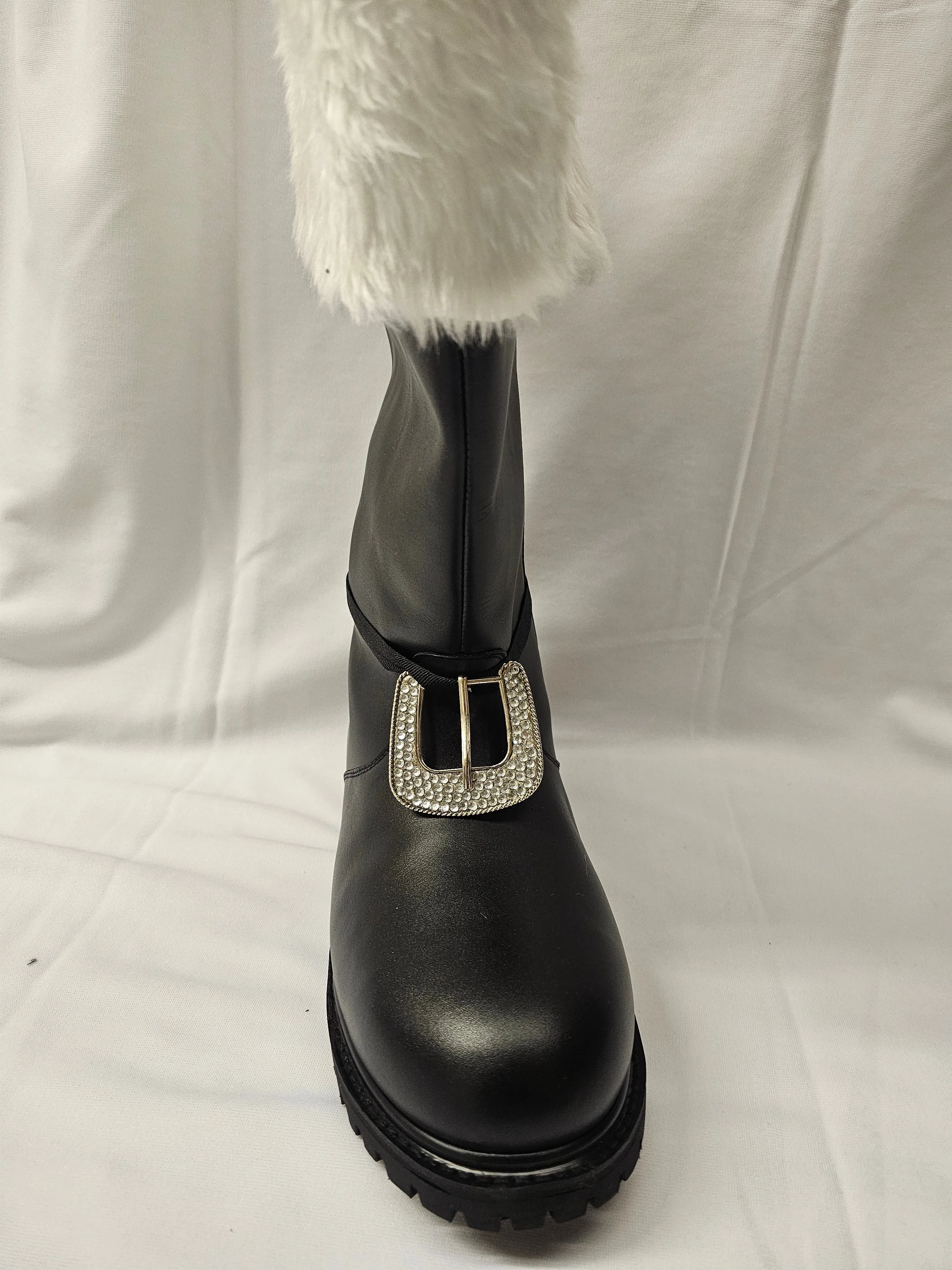 Leather Santa Boot / Professional Santa Boots / Wide Calf / Wide Width