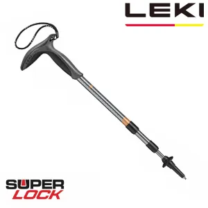 LEKI 德國 Super MICRO 橡膠Ｔ字把鋁合金旋轉健走杖含原廠橡膠頭 65320801