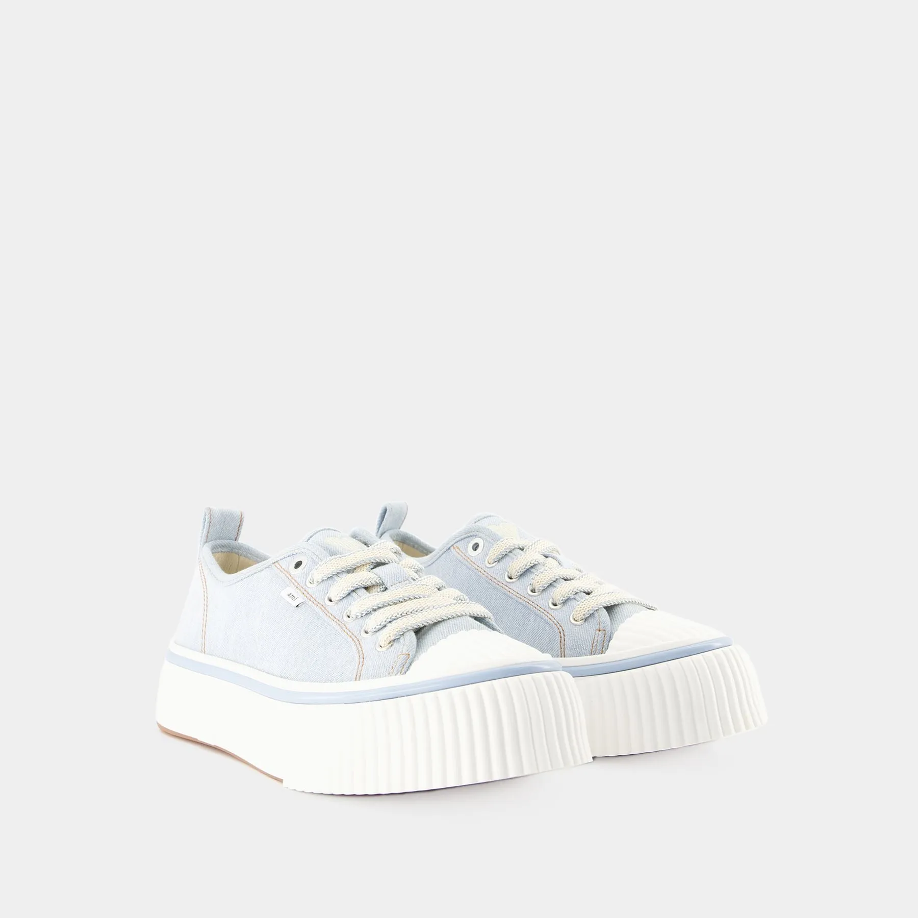 Low Top Ami 1980 Snk Sneakers - Ami Paris - Blue Javel - Canva