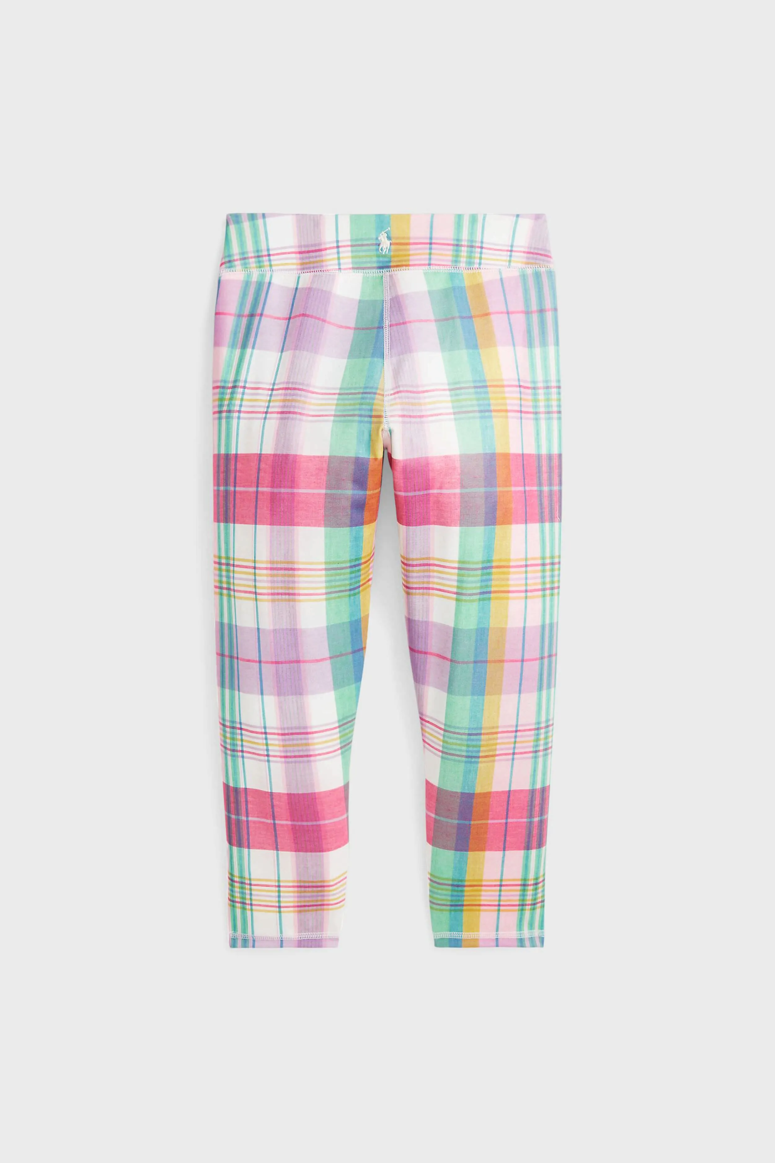 Madras-Print Performance Crop Legging