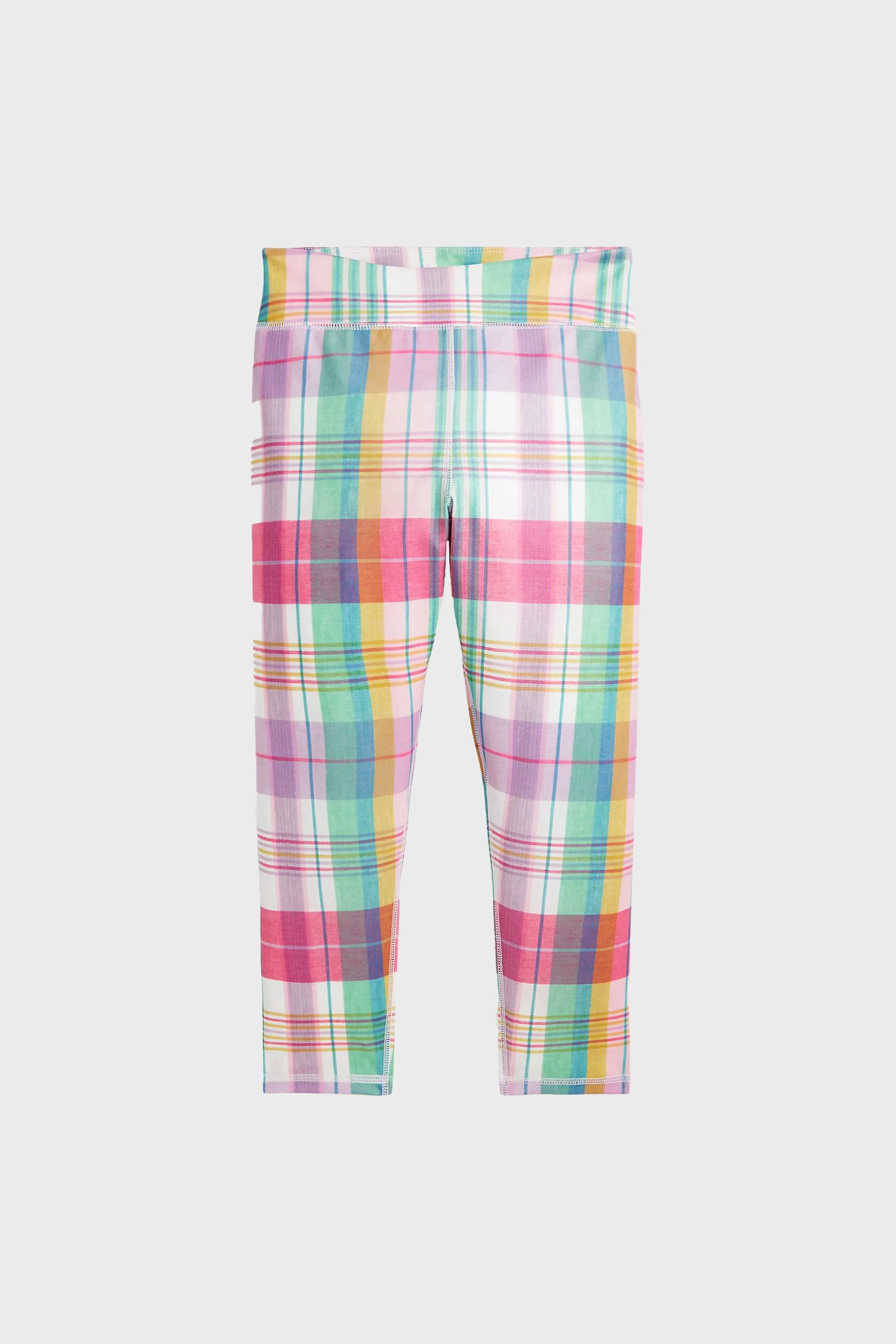 Madras-Print Performance Crop Legging